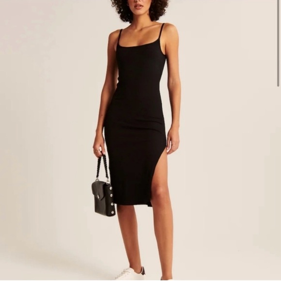 Abercrombie & Fitch Dresses & Skirts - A&F ribbed knit low back high slit midi dress